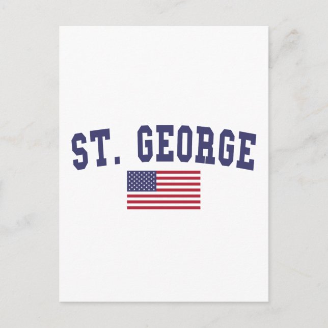St. George US Flag Postcard (Front)