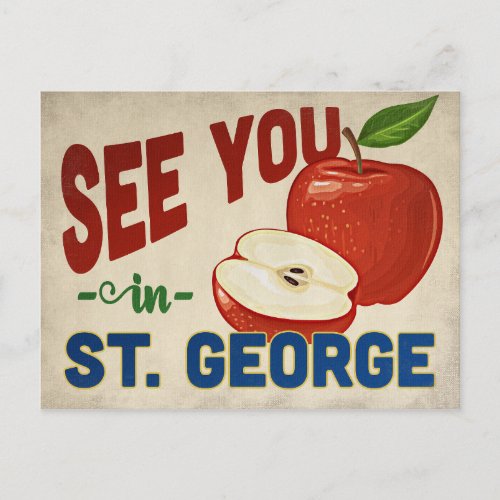 St George Utah Apple _ Vintage Travel Postcard