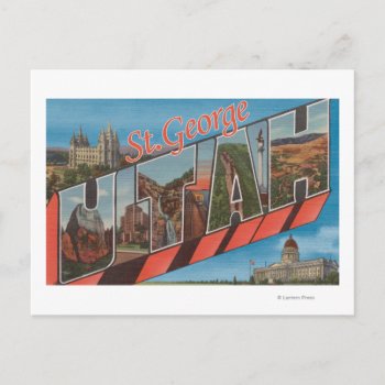 St. George  Utah - Large Letter Scenes Postcard by LanternPress at Zazzle
