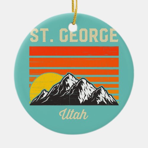 St George Utah Retro Vintage City State USA  Ceramic Ornament