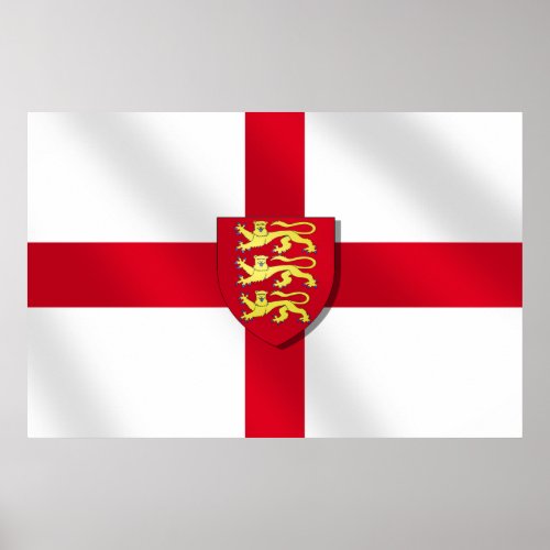 St Georges cross flag England 3 lions 2012Poster Poster