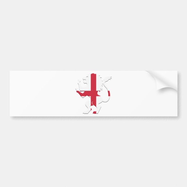 St George's Cross Lion Rampant Bumper Sticker (Front)
