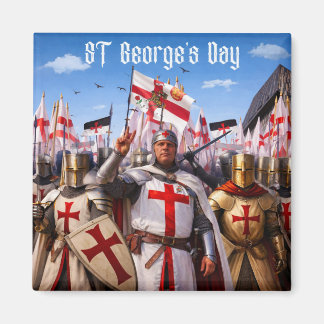 St Georges Day Square Fridge Magnet 