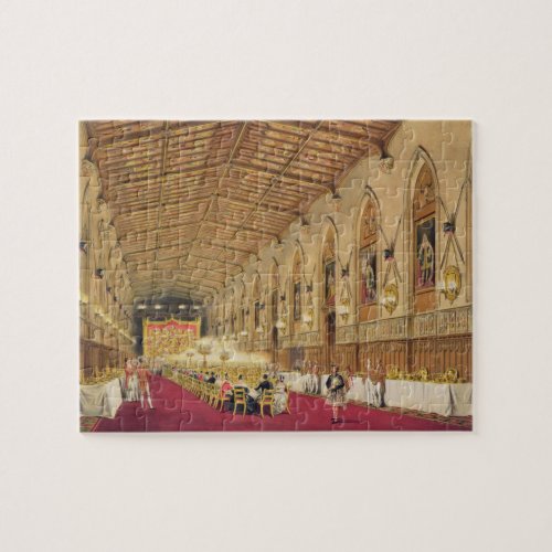 St Georges Hall Windsor Castle 1838 colour lit Jigsaw Puzzle