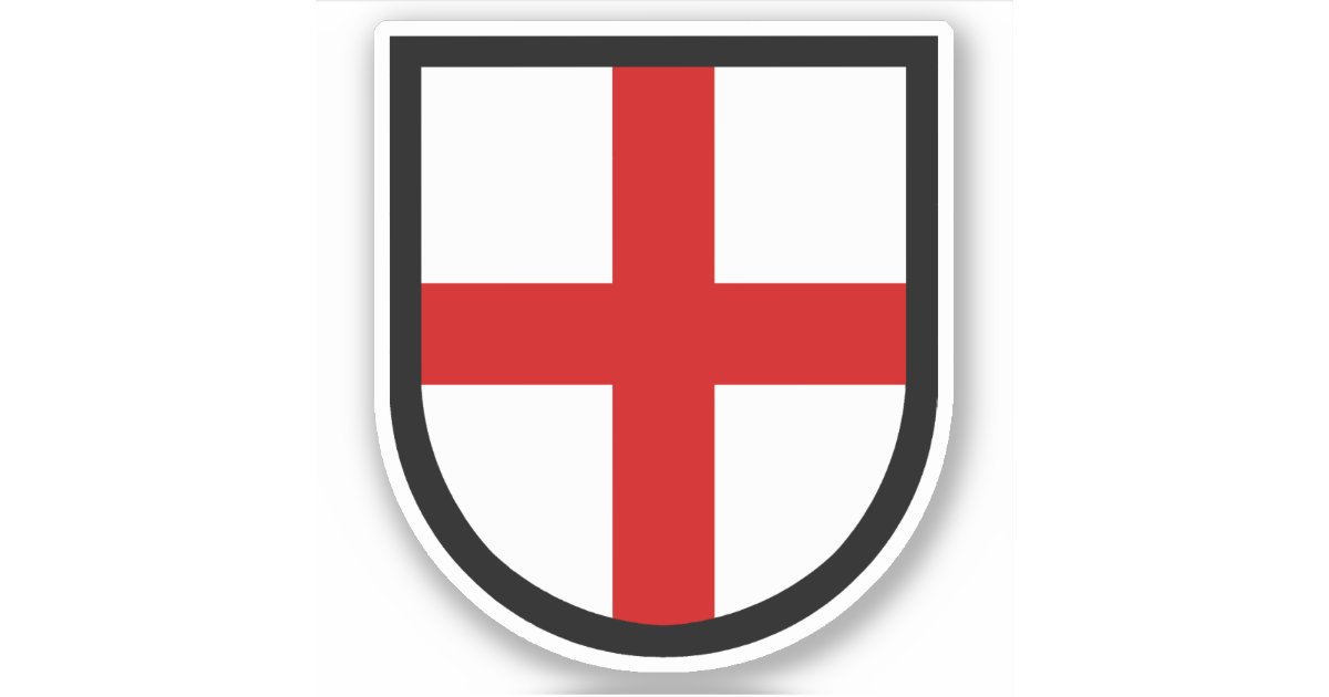 St. George's Shield - 1-Up Contour Sticker | Zazzle