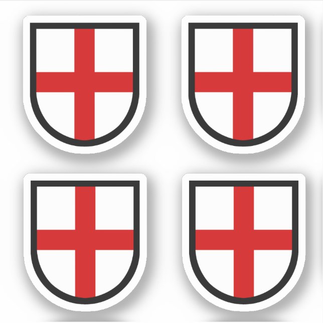 St. George's Shield - 4-Up Contour Sticker (Front)