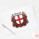 St. George's Shield Surrounded with Red Roses Square Sticker | Zazzle