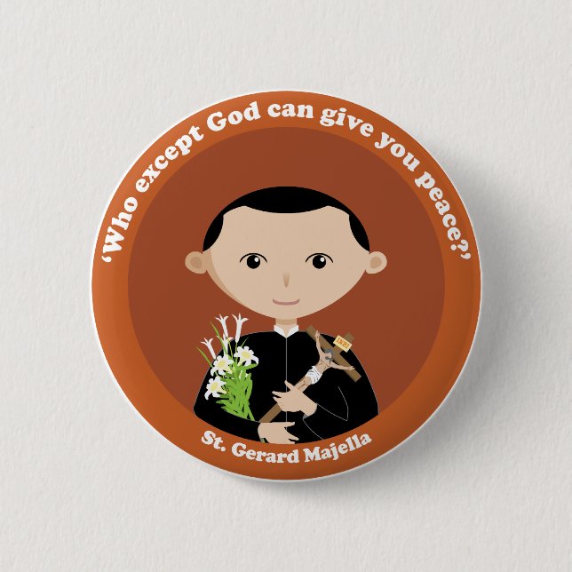 St. Gerard Majella Pinback Button (Front)