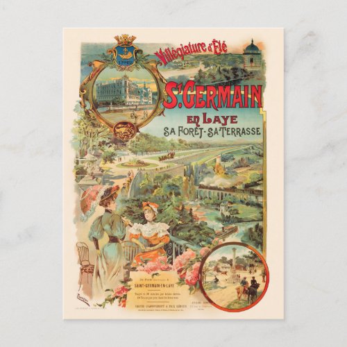 St_Germain_en_Laye Vintage Poster 1902 Postcard