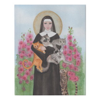 St. Gertrude Cat Lady Affordable Alternative Faux Canvas Print