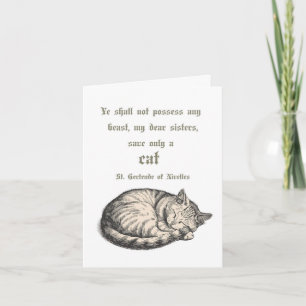 St. Gertrude Of Nivelles Cat Quote Card 