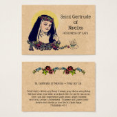 St. Gertrude of Nivelles Patron of Cats Holy Card (Front & Back)