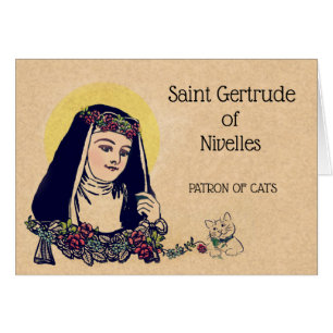 St. Gertrude of Nivelles Patron Saint of Cats Cards