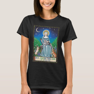 St Gertrude of Nivelles Patron Saint of Cats Gifts T-Shirt