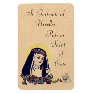 St. Gertrude of Nivelles Patron Saint of Cats Magnet