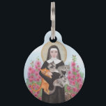 St. Gertrude Patron of Cats Easy to Read Pet ID Tag<br><div class="desc">Add your information to this original St. Gertrude watercolor image pet tag.</div>