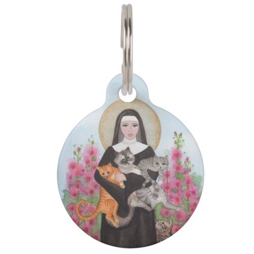 St Gertrude Patron of Cats Easy to Read Pet ID Tag