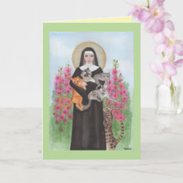 St. Gertrude Patron of Cats Greeting Birthday Card