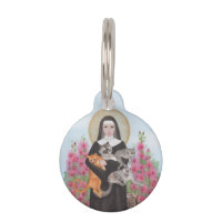 St. Gertrude Patron of Cats Round Cat ID Pet Tag