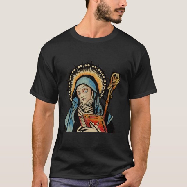 St Gertrude Patron Saint of Cats Great Nivelles 1 T-Shirt (Front)
