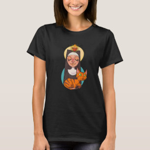 St Gertrude Patron Saint of Cats  Great Nivelles T-Shirt