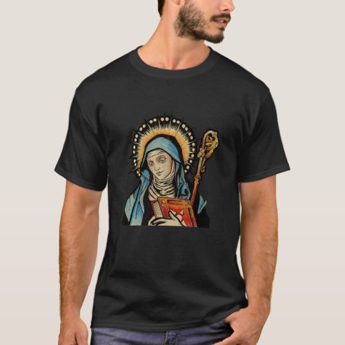 St Gertrude Patron Saint of Cats Great Nivelles T_Shirt