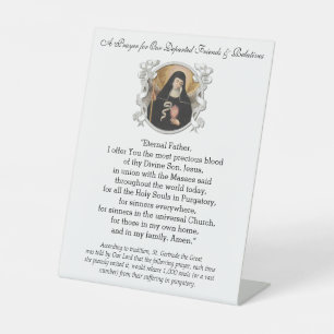 St. Gertrude Prayer for Poor Souls Catholic Pedestal Sign