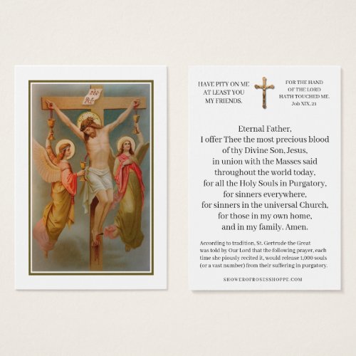 St Gertrude Precious Blood Jesus Prayer Holy Card