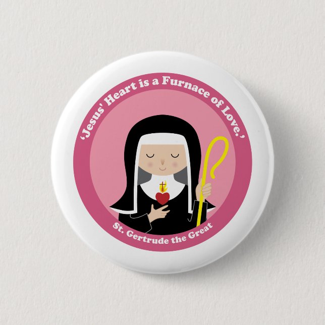 St. Gertrude the Great Button (Front)