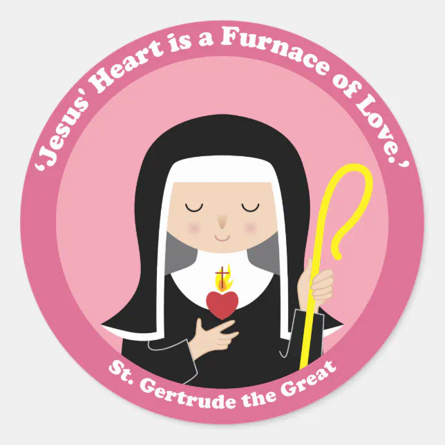 St Gertrude The Great Classic Round Sticker Zazzle