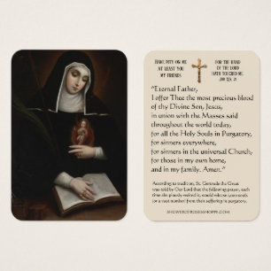 St. Gertrude the Great Purgatory Prayer Holy Card