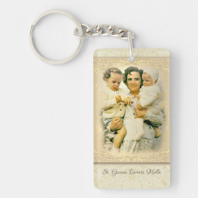 St. Gianna Beretta Molla Catholic Mother Keychain (Front)