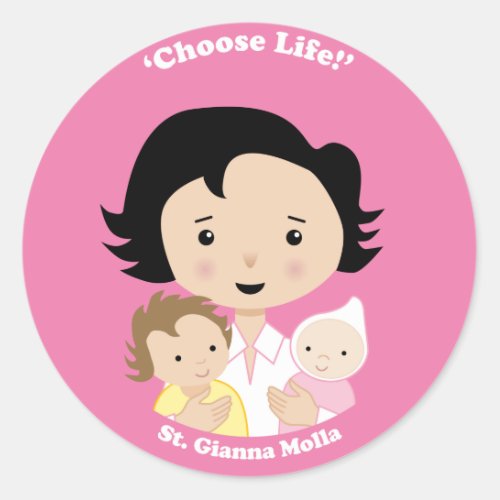 St Gianna Molla Classic Round Sticker