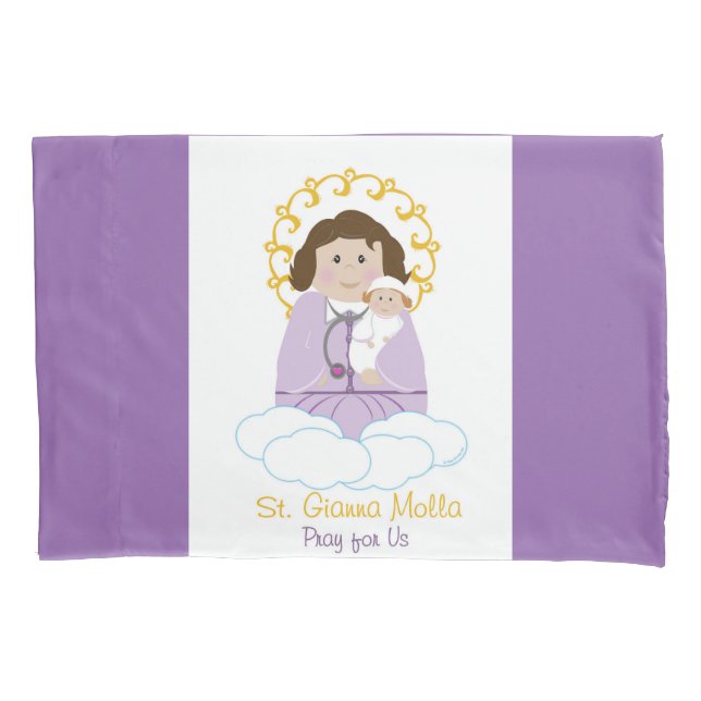 St. Gianna Molla Pillow Case (Front)