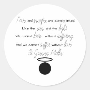 St. Gianna Molla Quote Classic Round Sticker