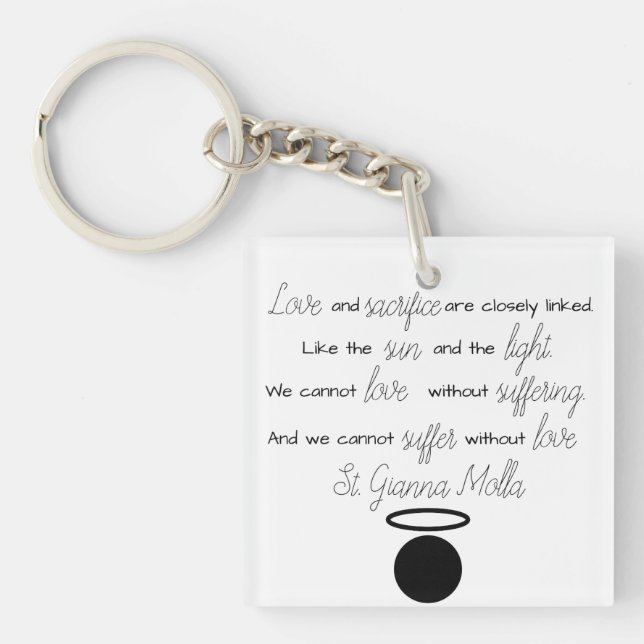 St. Gianna Molla Quote Keychain (Front)