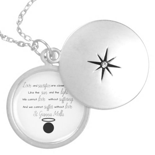 St Gianna Molla Quote Locket Necklace