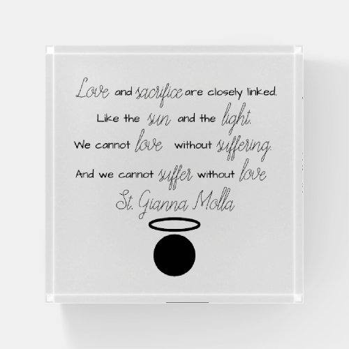 St Gianna Molla Quote Paperweight
