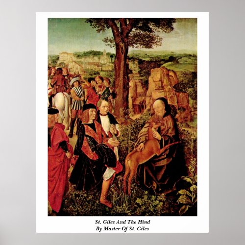 St Giles And The Hind By Master Of St Giles Poster