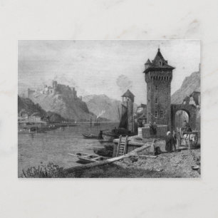 St. Goar, engraved by J. Outhwaite Postcard