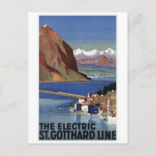 St.Gotthard Line Switzerland Vintage Travel Postcard
