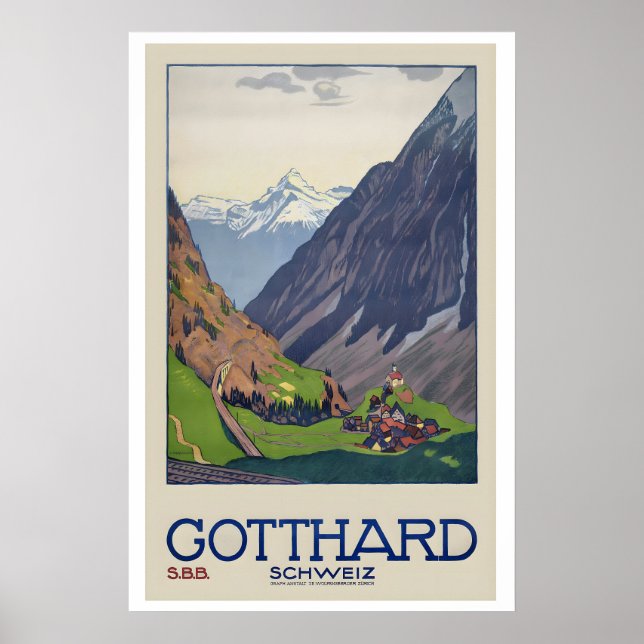 St. Gotthard Pass Mountain Pass Switzerland Poster (Front)