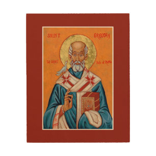 St. Gregory the Great Pope of Rome Icon Wood Wall Art