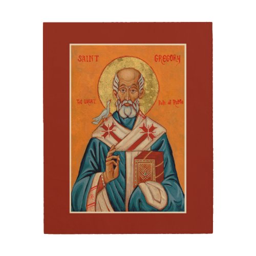 St Gregory the Great Pope of Rome Icon Wood Wall Art