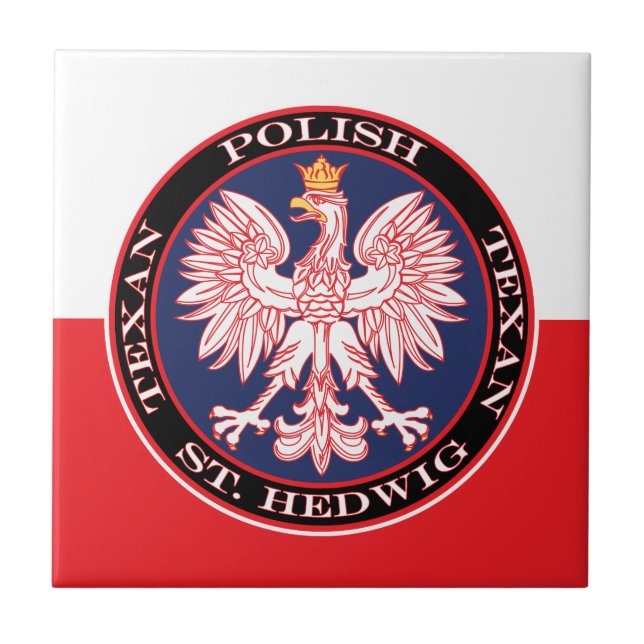 St. Hedwig Round Polish Texan Ceramic Tile (Front)
