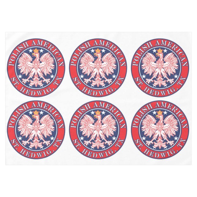 St. Hedwig Texas Polish American Eagle Tablecloth (Front (Horizontal))