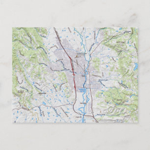 St. Helena, California Map Postcard