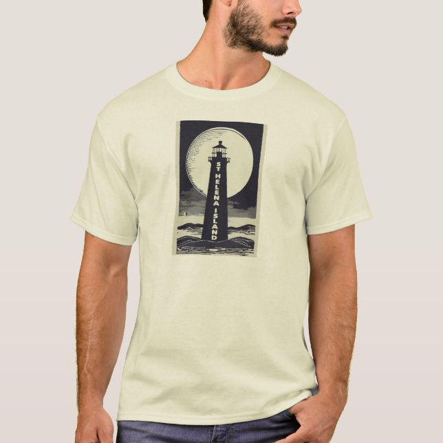 St. Helena Island Michigan Lighthouse Moon T-Shirt (Front)