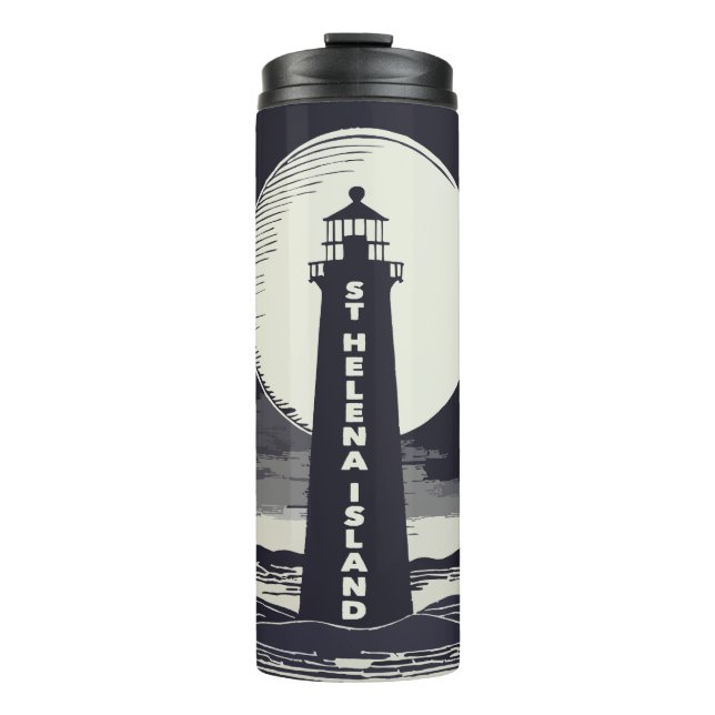 St. Helena Island Michigan Lighthouse Moon Thermal Tumbler (Front)