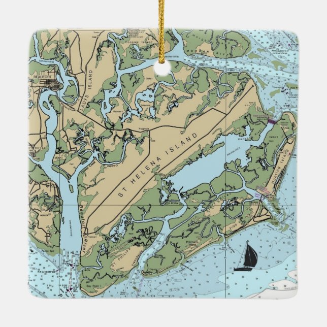 St. Helena Island South Carolina Ceramic Ornament (Back)